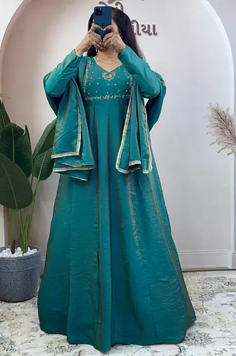 Rama vichitra silk anarkali with dupatta