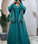 Rama vichitra silk anarkali with dupatta