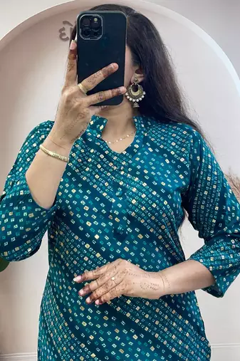 Rama pure soft rayon cotton kurti palazzo dupatta