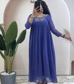 Blue georgette long kurti
