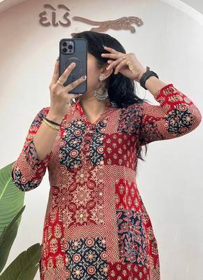 Maroon pure soft rayon cotton kurti with pant 2