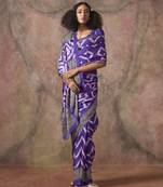 Ajrakh print satin georgette saree with bandhani combination – ethnic fusion elegance