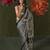 Printed ajrakh satin crepe saree – traditional art with a modern touch