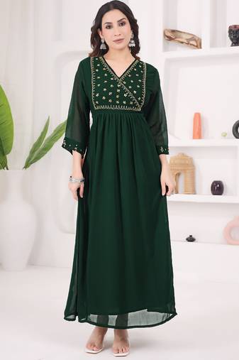 Mahendi georgette long kurti