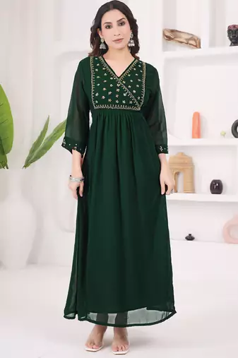 Mahendi georgette long kurti