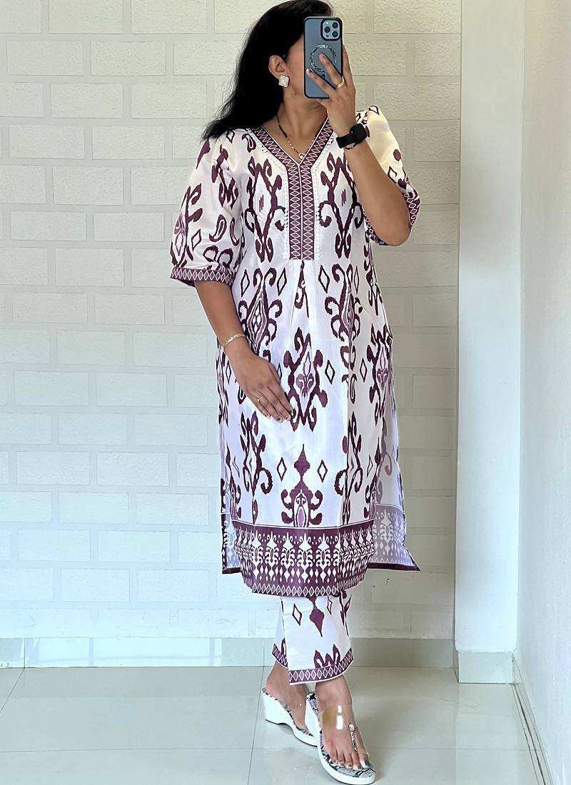 Wine heavy vatican kurti with pant