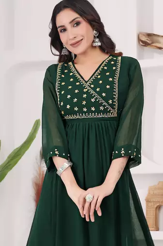 Mahendi georgette long kurti