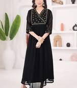 Black georgette long kurti