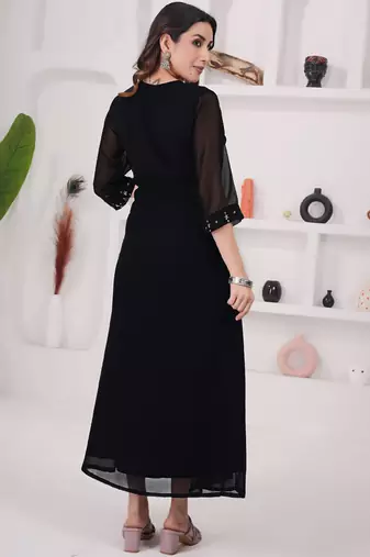 Black georgette long kurti