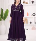 Purple georgette long kurti