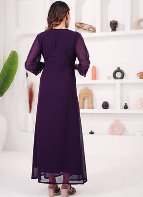Purple georgette long kurti 2