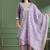 Lavender roman silk kurti pant dupatta set