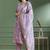Lavender roman silk kurti pant dupatta set