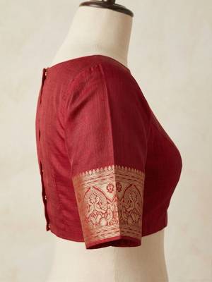 Turquoise silk blend banarasi jaquard designer saree with blouse 3