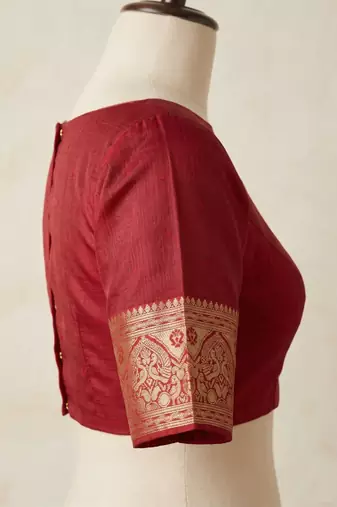Turquoise silk blend banarasi jaquard designer saree with blouse