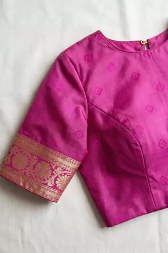 Peach silk blend banarasi jaquard designer saree with blouse