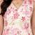 Vastramay women's pink floral screen print cambric cotton kurta | sleeveless v-neck straight ethnic wear