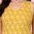 Vastramay women's yellow kantha work geometric print cambric cotton kurta