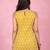 Vastramay women's yellow kantha work geometric print cambric cotton kurta