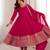 Pink heavy vichitra silk anarkali gown set with dupatta – full kali flare & embroidered work