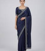 New Designer Space Silk Saree with Elegant Zarkan Diamond Work Women's Saree With Blouse Set