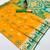 Yellow soft  saree with zari weawing meenakari rich pallu and unique ikkat border