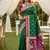Rama soft saree with zari weawing meenakari rich pallu and unique ikkat border