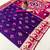Purple soft  saree with zari weawing meenakari rich pallu and unique ikkat border