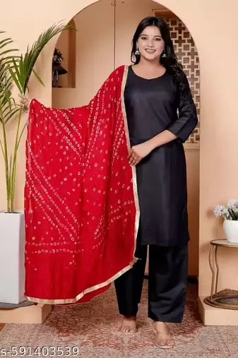 Women's Black Rayon Kurta & Pant Set