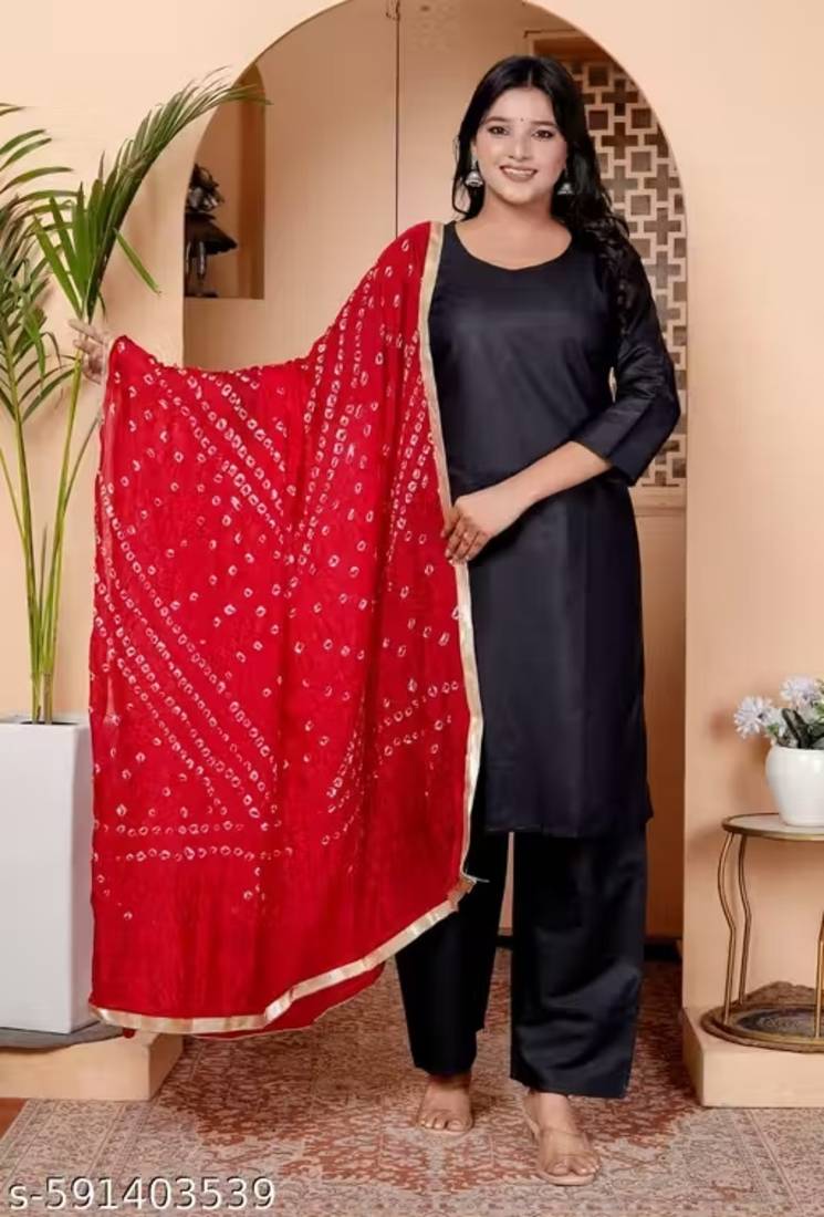 Women's Black Rayon Kurta & Pant Set