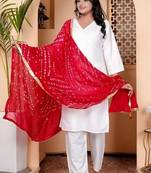 Women's White Rayon Kurta & Pant Set