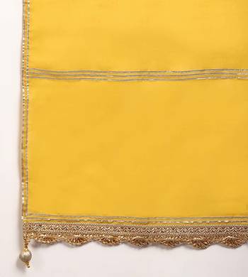 Yellow mulmul swarn mohini anarkali set 5