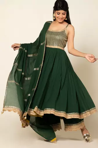 Panna mulmul panna mohini anarkali set