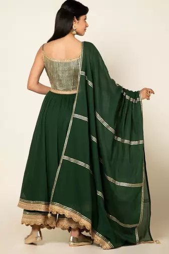 Panna mulmul panna mohini anarkali set