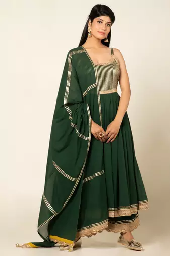 Panna mulmul panna mohini anarkali set