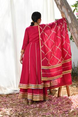 Magenta mulmul rani atrangi anarkali set 3