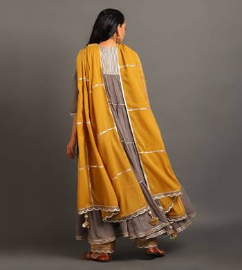 Grey mulmul grey shama kurta pants set 2