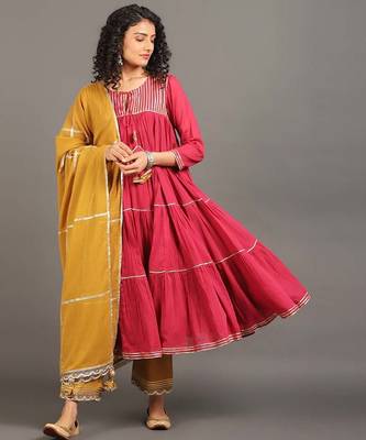 Rose pink mulmul gulabi shama kurta pants set 1
