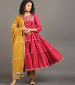 Rose pink mulmul gulabi shama kurta pants set