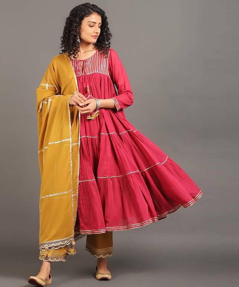 Rose pink mulmul gulabi shama kurta pants set