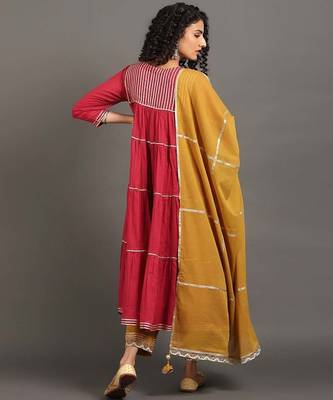 Rose pink mulmul gulabi shama kurta pants set 4