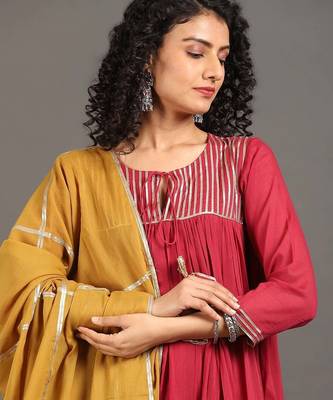 Rose pink mulmul gulabi shama kurta pants set 5