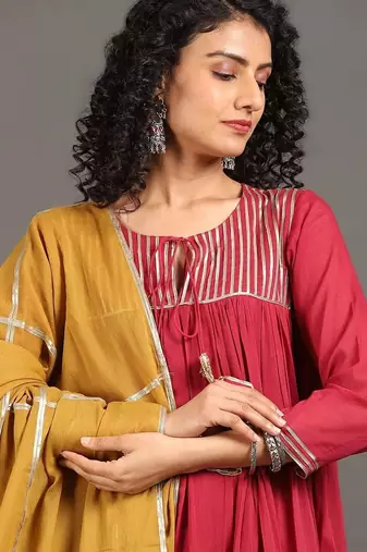 Rose pink mulmul gulabi shama kurta pants set