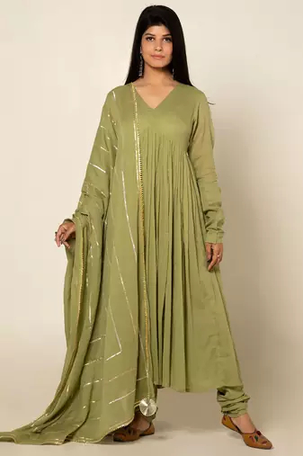 Pista mulmul harit taani anarkali suit