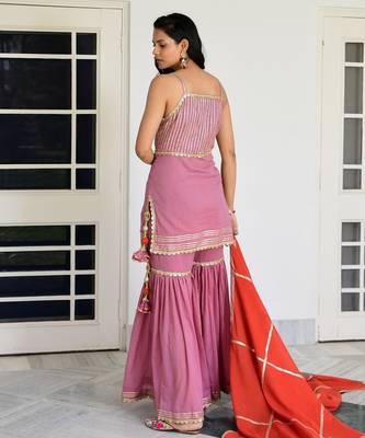 Purple mulmul kamal sohini sharara set 4