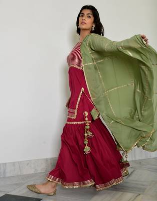 Rose pink mulmul gulab sohini sharara set 2