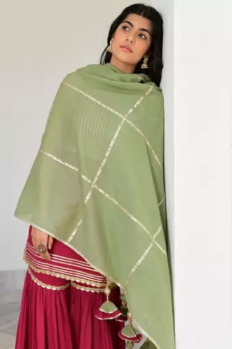 Rose pink mulmul gulab sohini sharara set