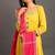 Lime green mulmul yellow mehar kurta sharara set