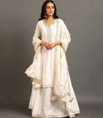 White cotton white saira double layered dress