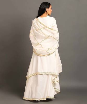 White cotton white saira double layered dress 2